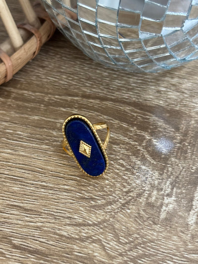 Dakota Adjustable Gold Ring | Blue