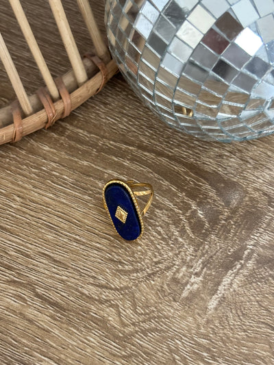 Dakota Adjustable Gold Ring | Blue