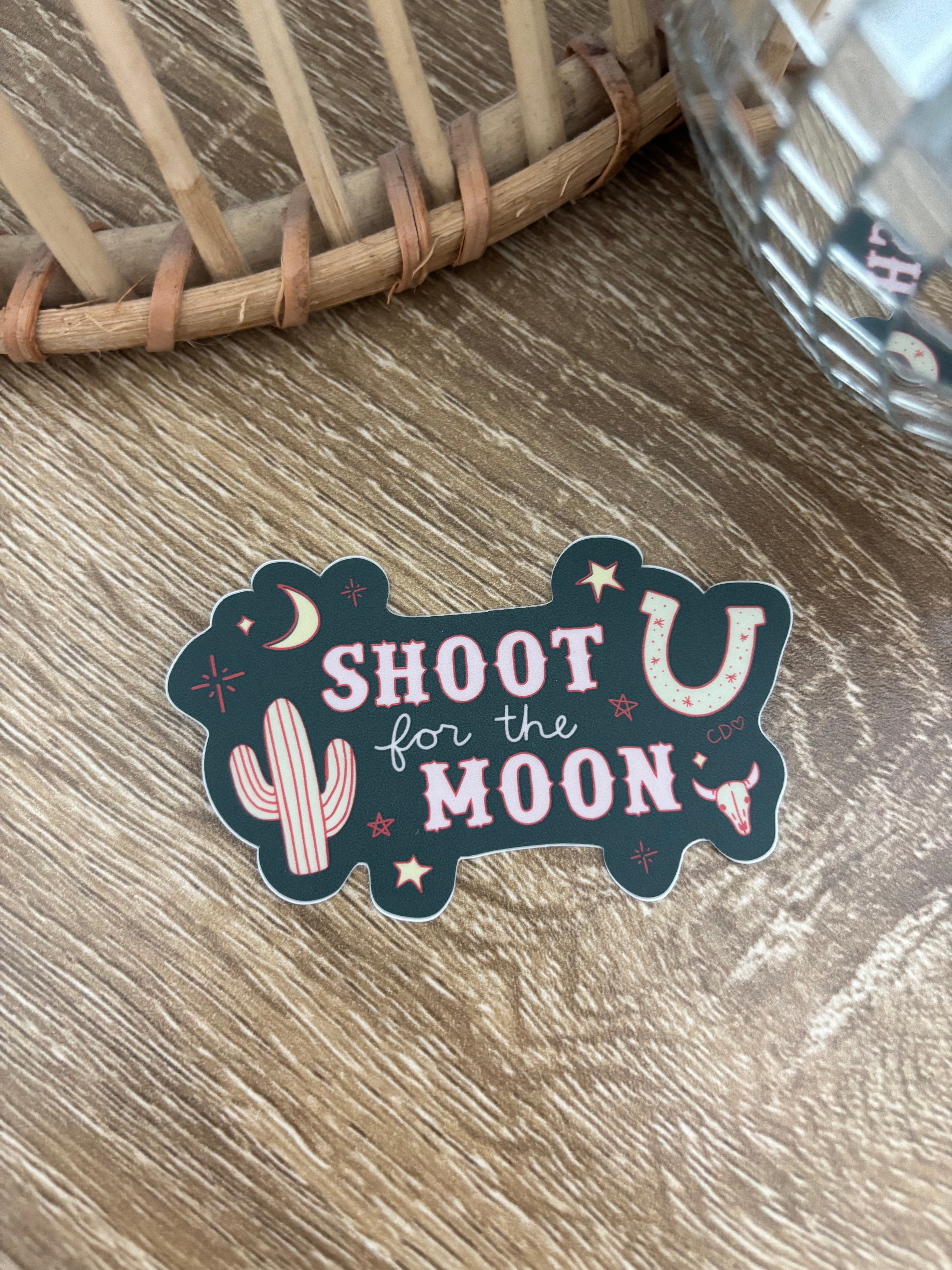 Shoot For the Moon Western Sticker