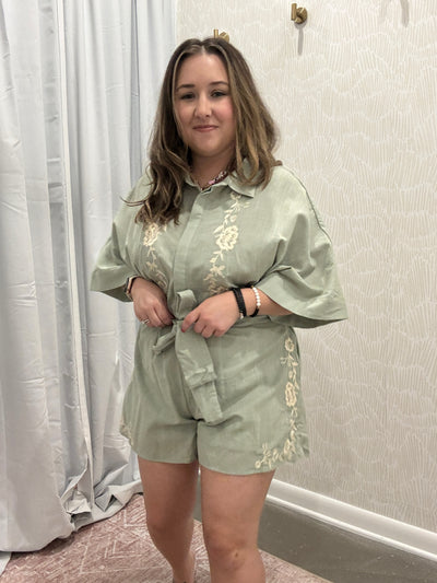  Embroidered Romper