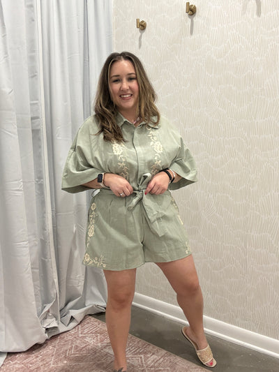  Embroidered Romper