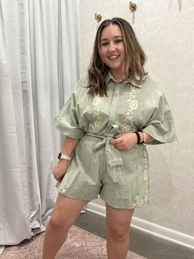  Embroidered Romper