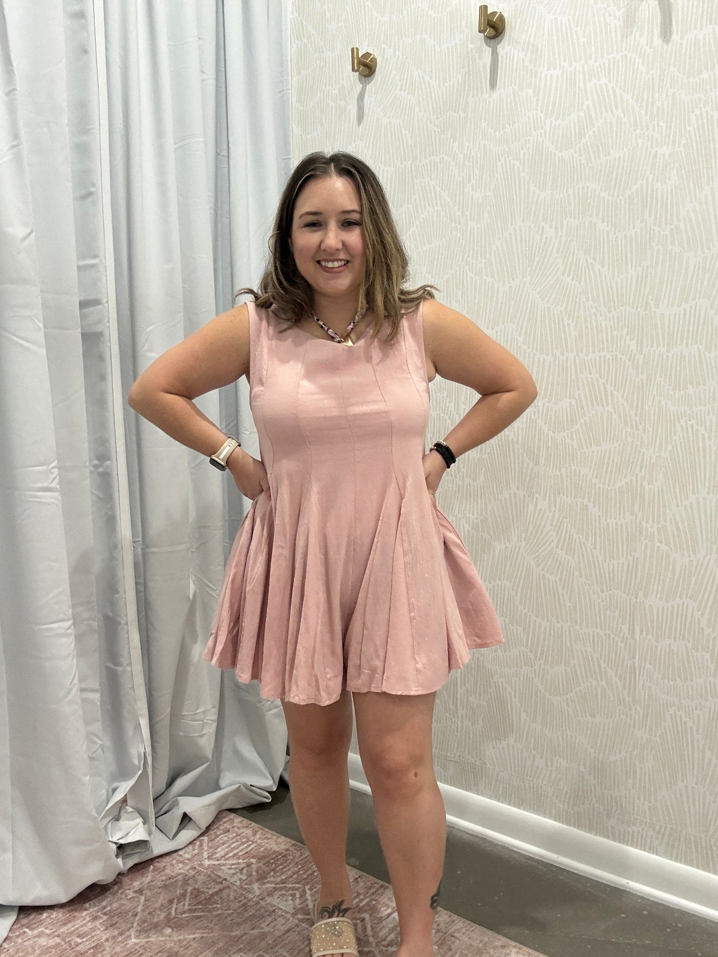 Pleated Romper