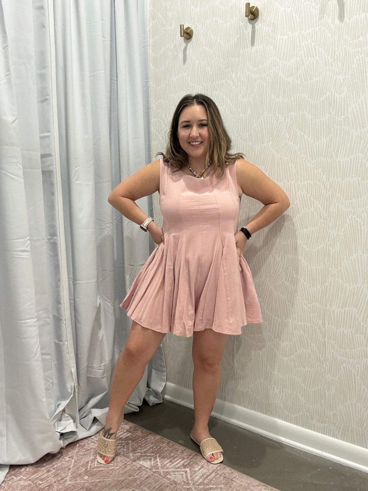 Pleated Romper