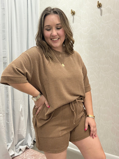 Ryleigh Drawstring Shorts | Deep Camel