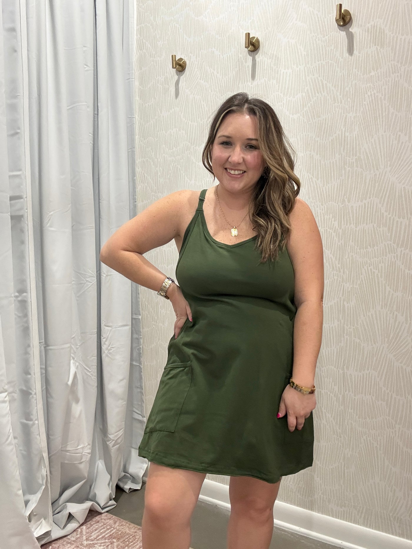 Everyday Mini Dress Romper | Army Green