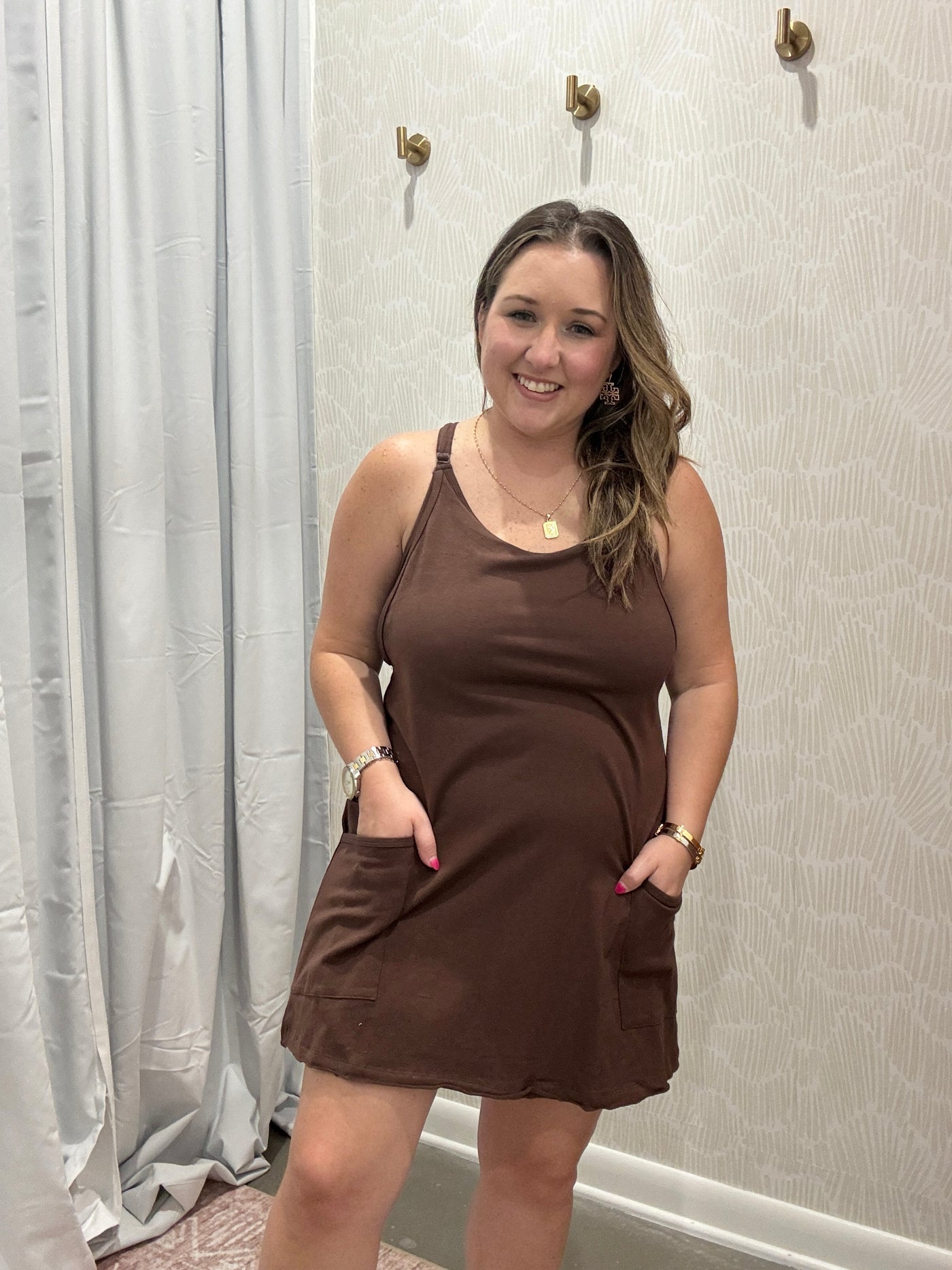 Everyday Mini Dress Romper | Brown