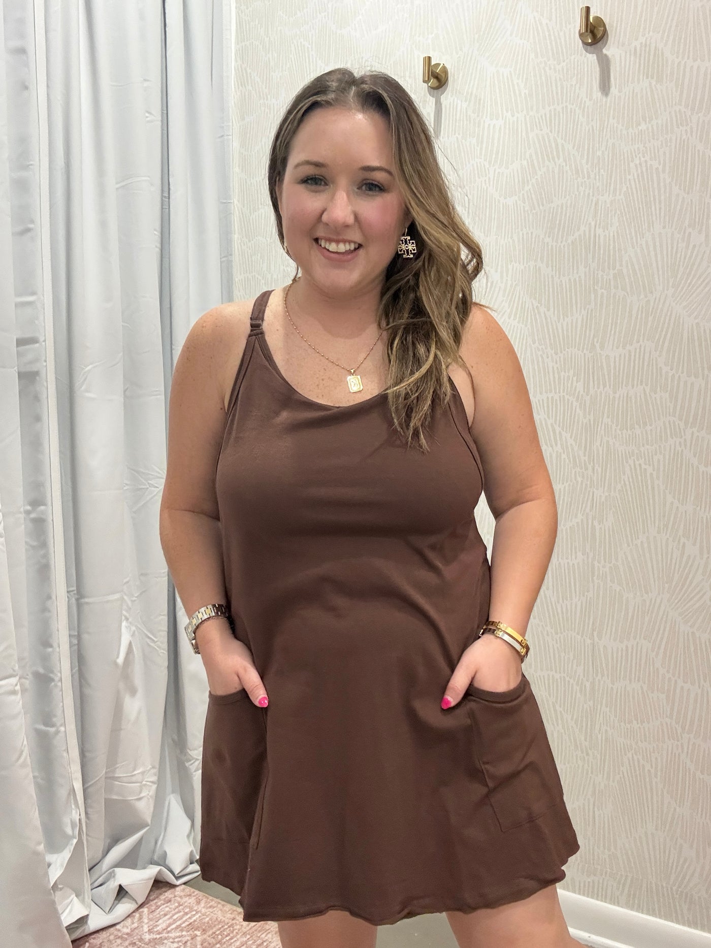 Everyday Mini Dress Romper | Brown