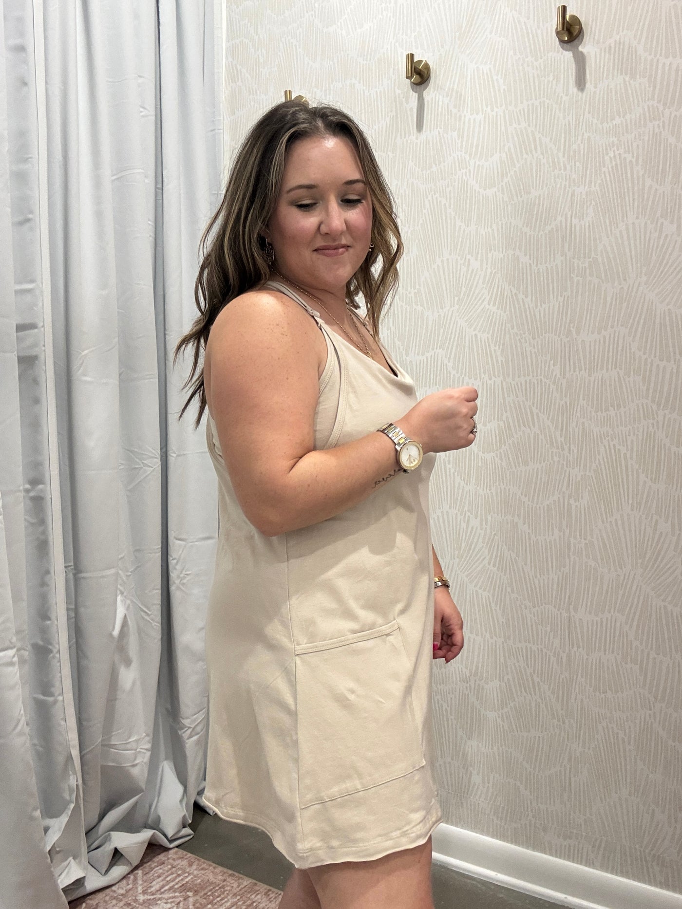Everyday Mini Dress Romper | Beige