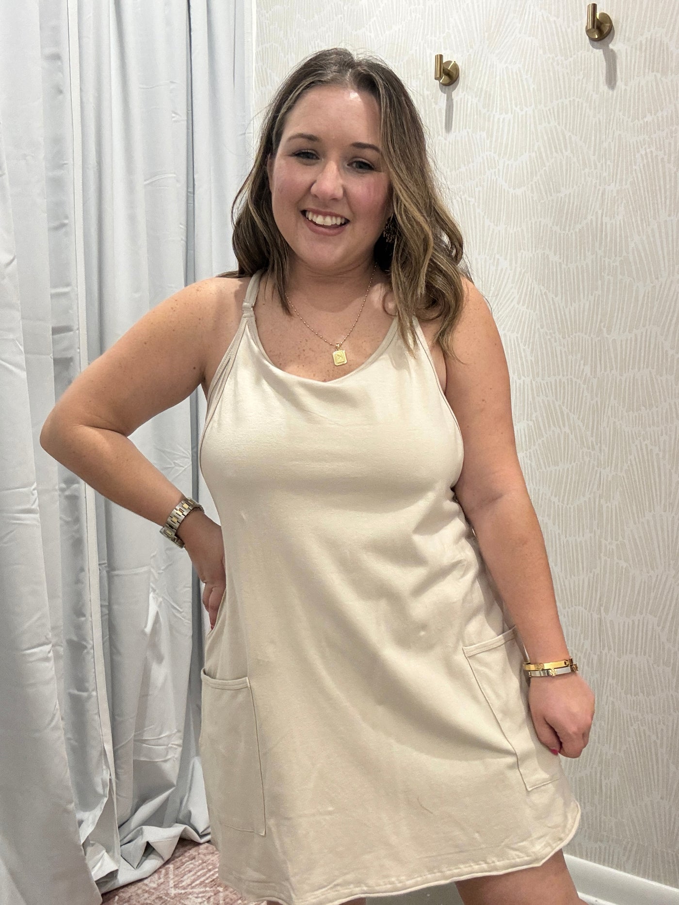 Everyday Mini Dress Romper | Beige