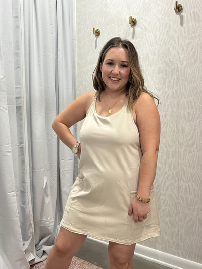 Everyday Mini Dress Romper | Beige