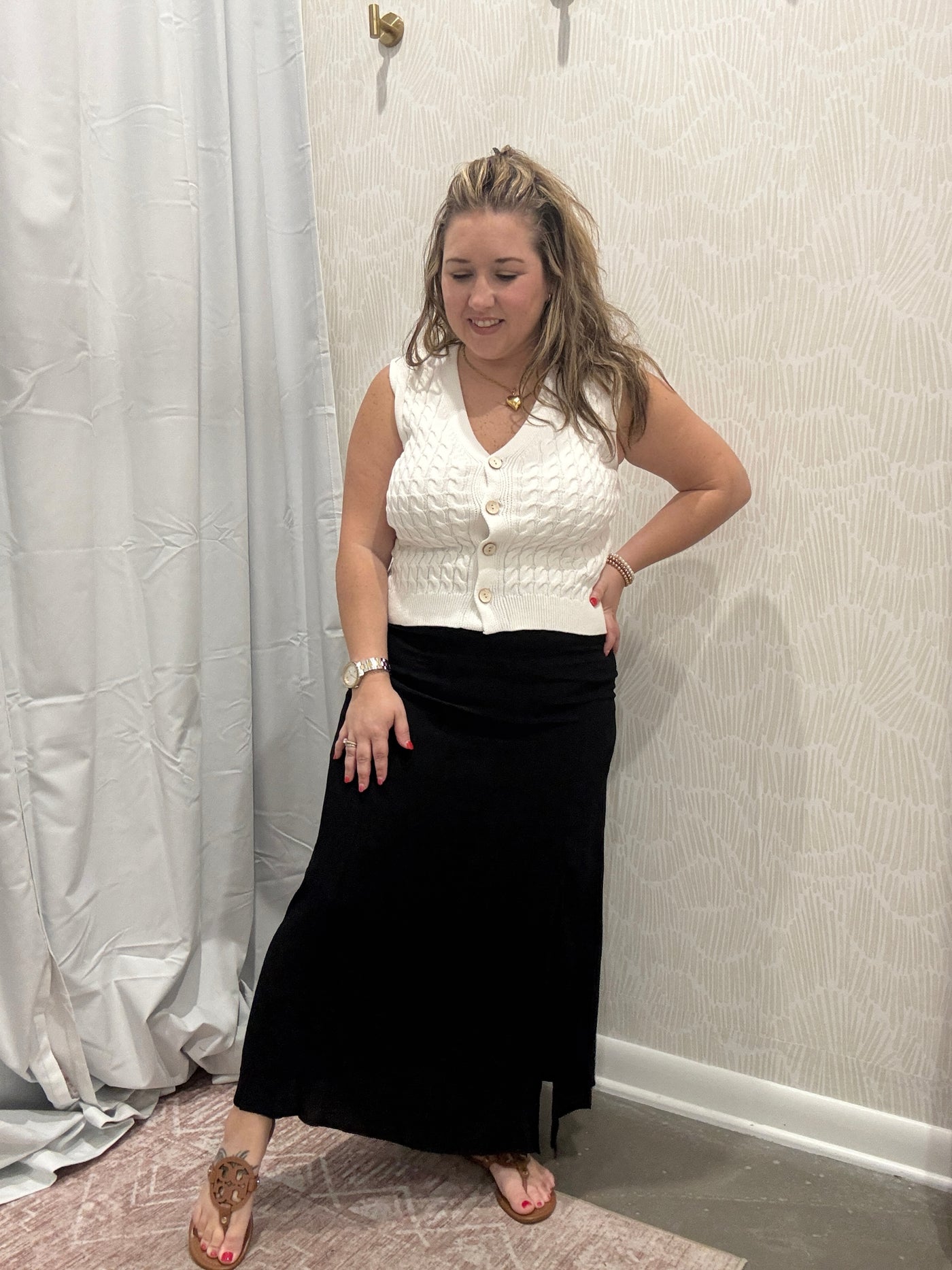 Danika Side Slit  Midi Skirt