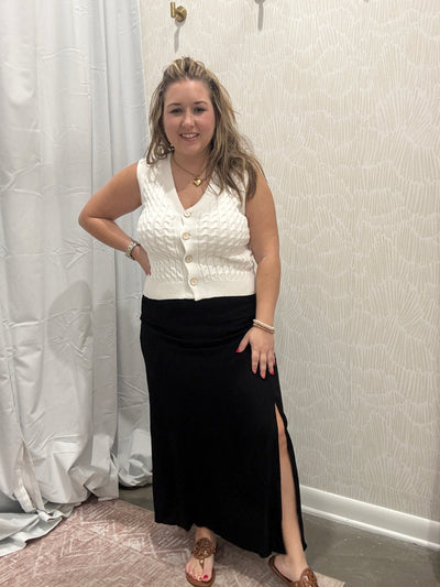 Danika Side Slit  Midi Skirt