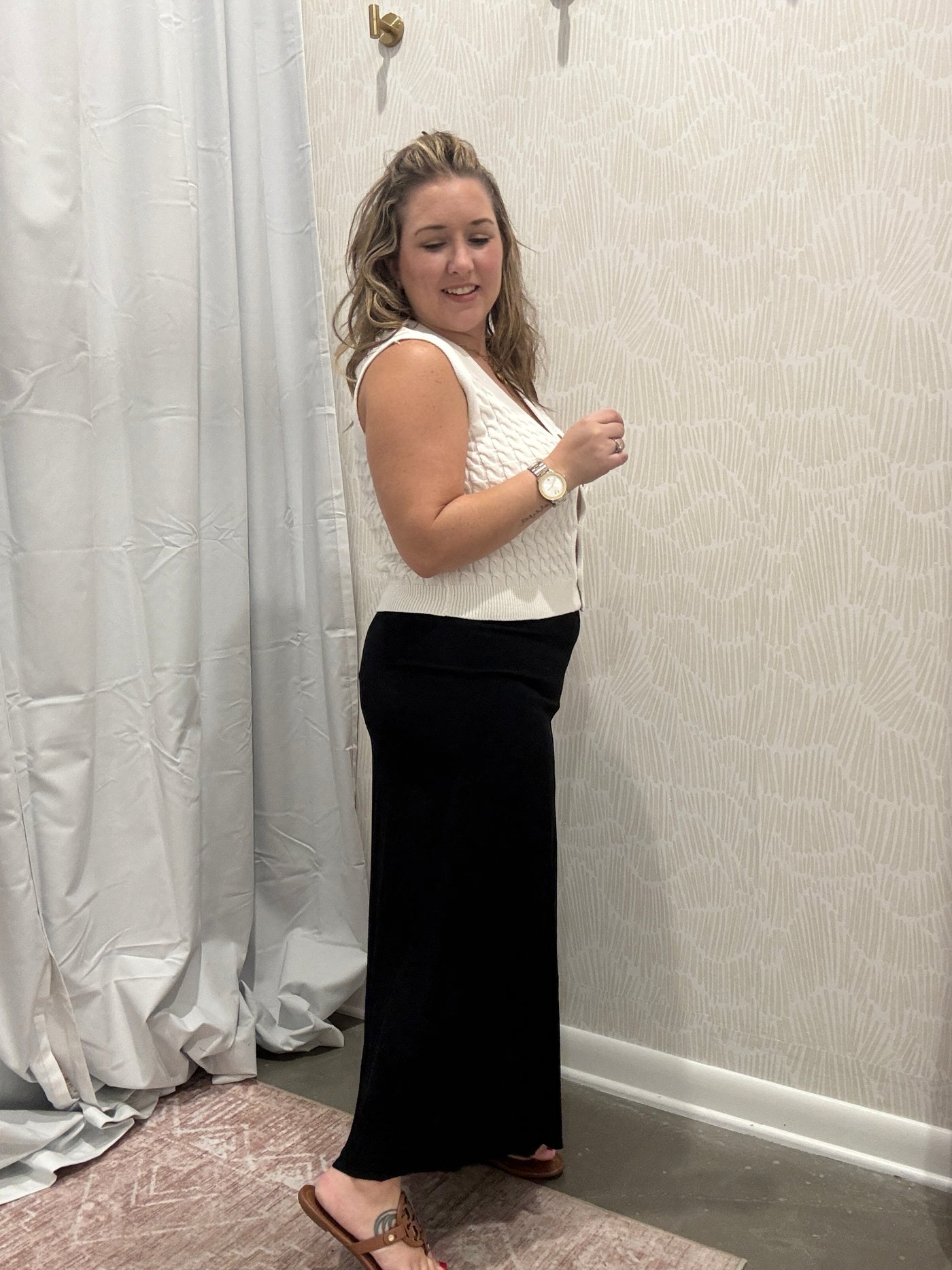 Danika Side Slit  Midi Skirt