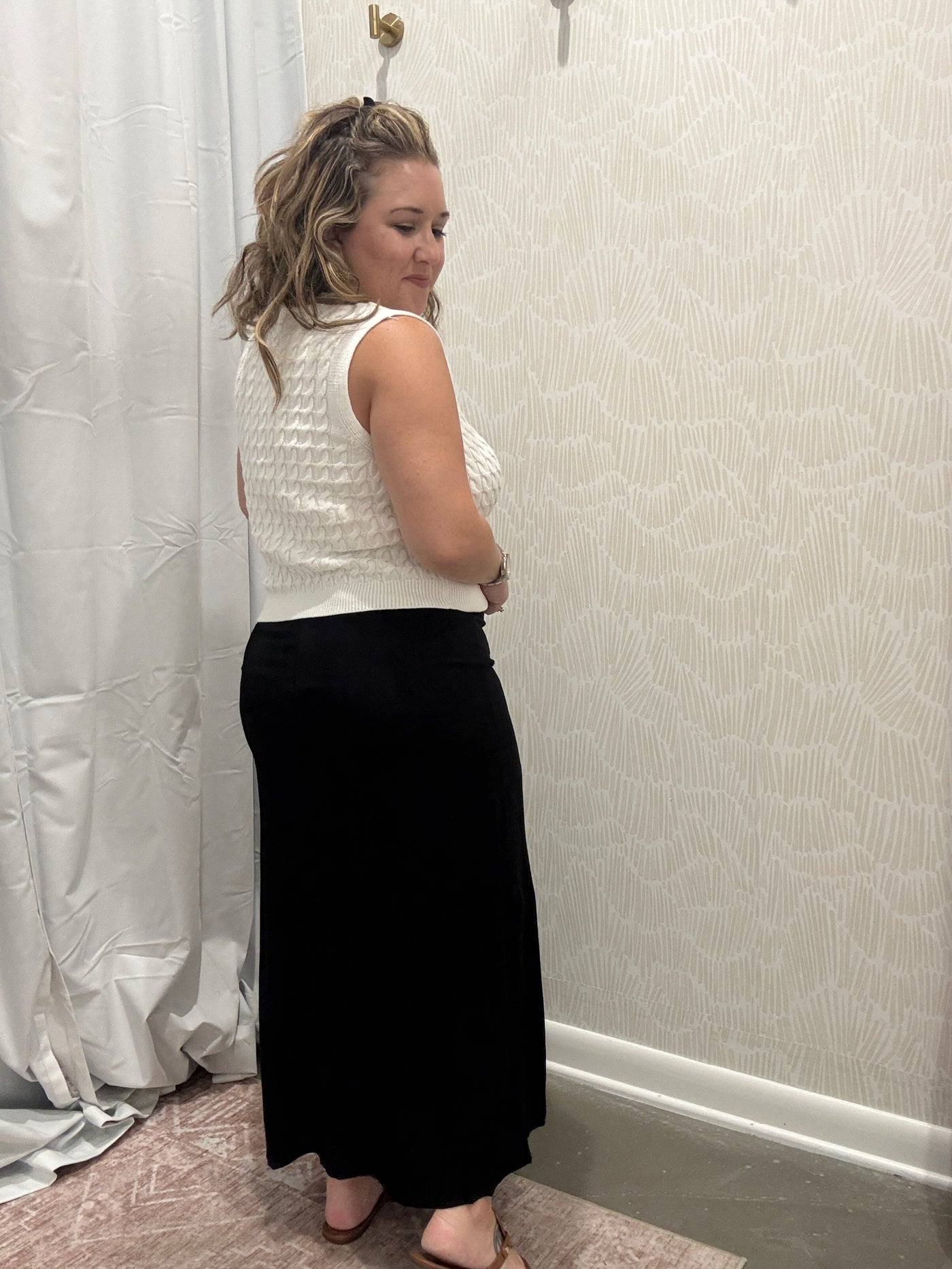 Danika Side Slit  Midi Skirt