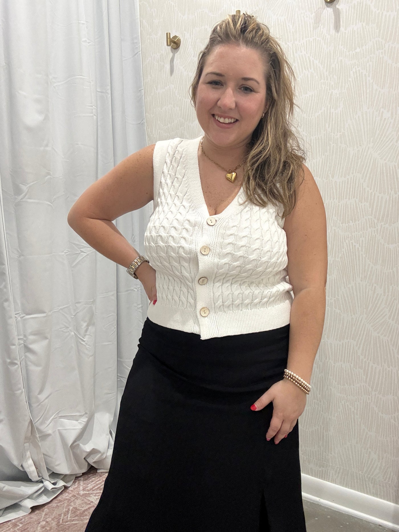 Carly Cable Knit Sweater Vest