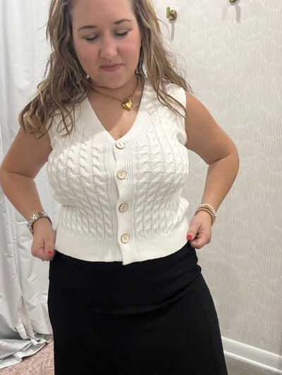 Carly Cable Knit Sweater Vest