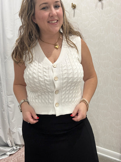 Carly Cable Knit Sweater Vest