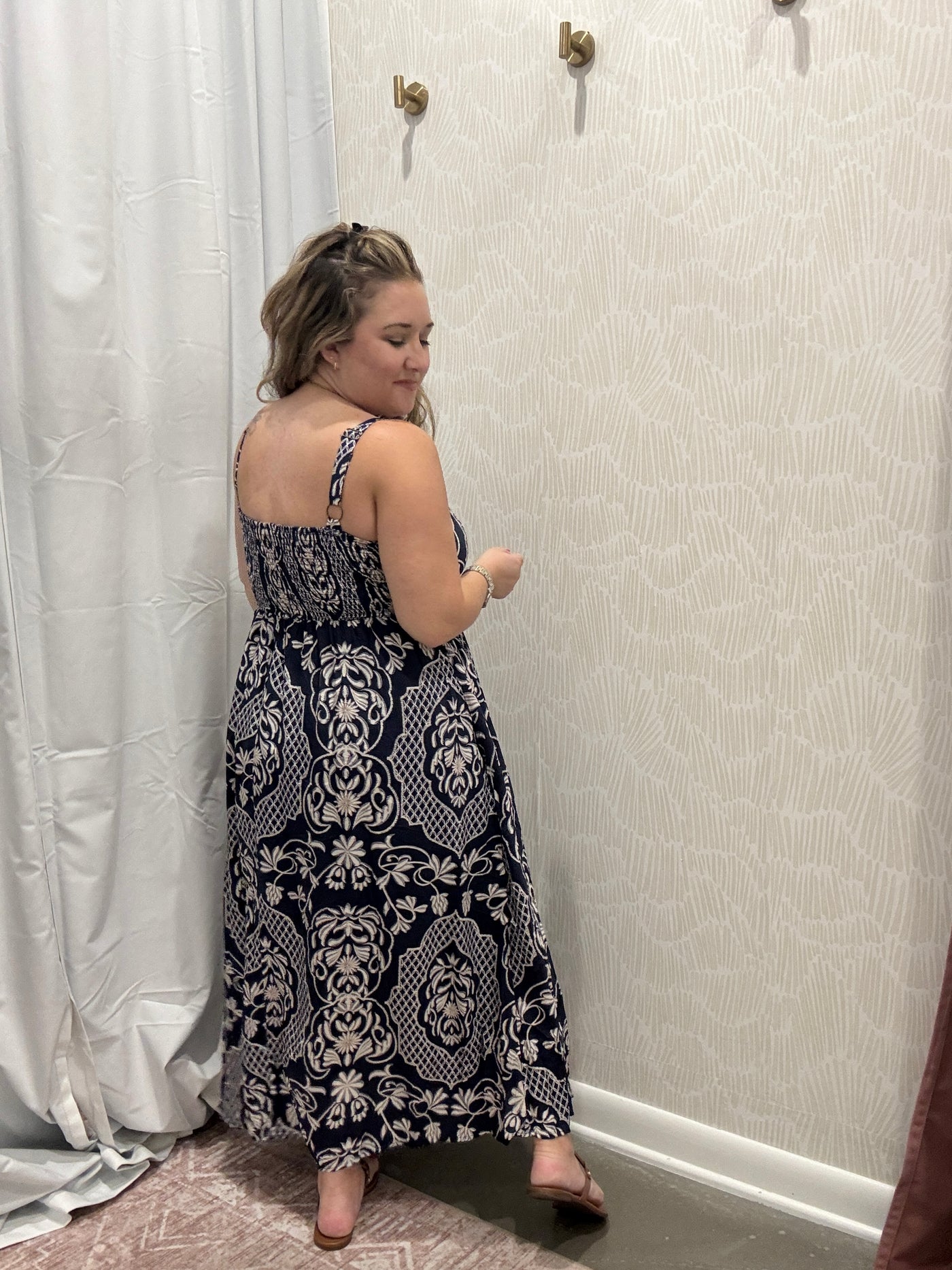 Penny Damask Midi Dress