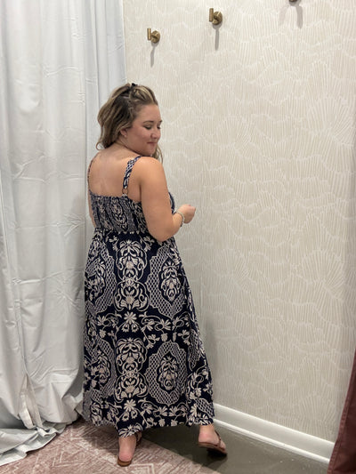 Penny Damask Midi Dress