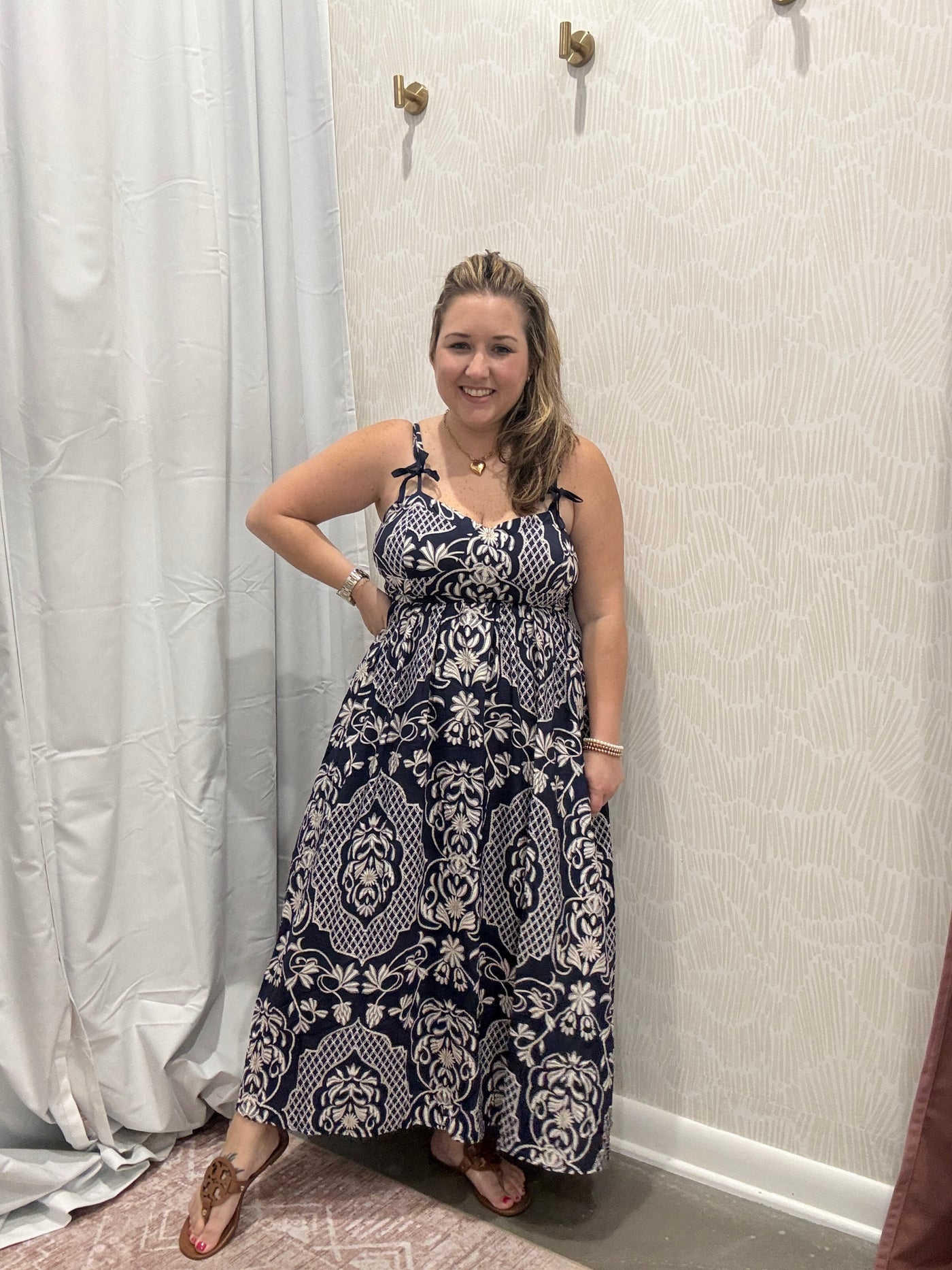 Penny Damask Midi Dress