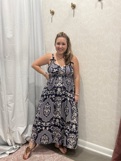 Penny Damask Midi Dress