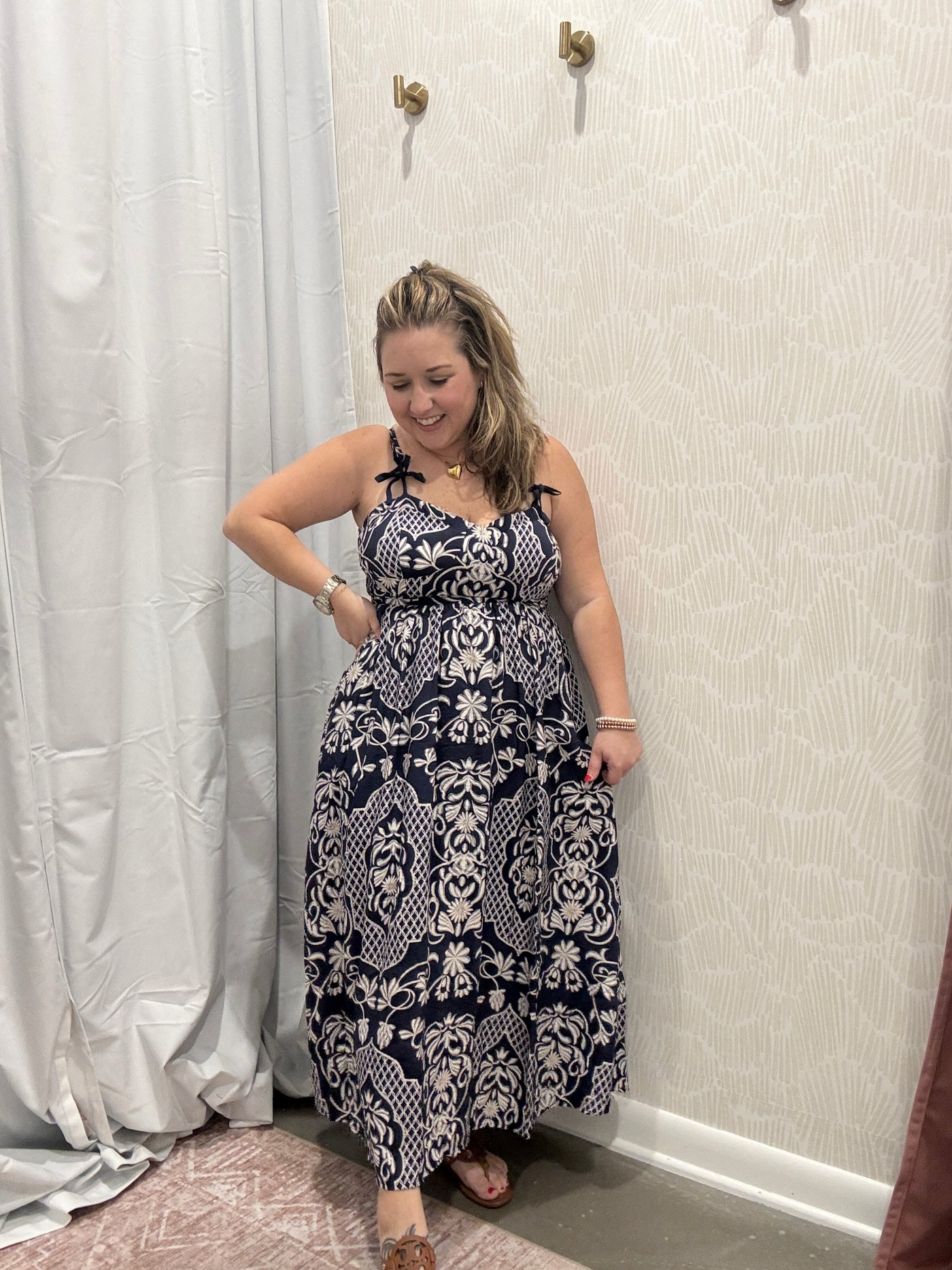 Penny Damask Midi Dress