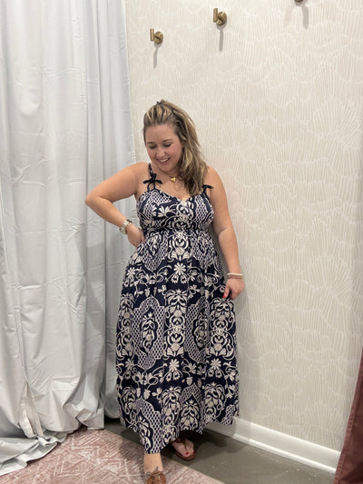 Penny Damask Midi Dress