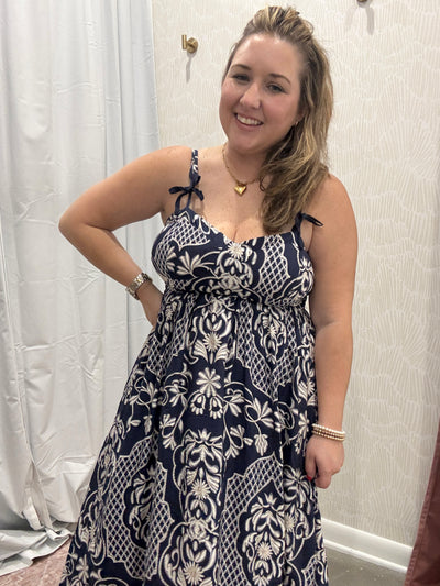 Penny Damask Midi Dress