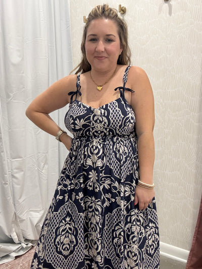 Penny Damask Midi Dress