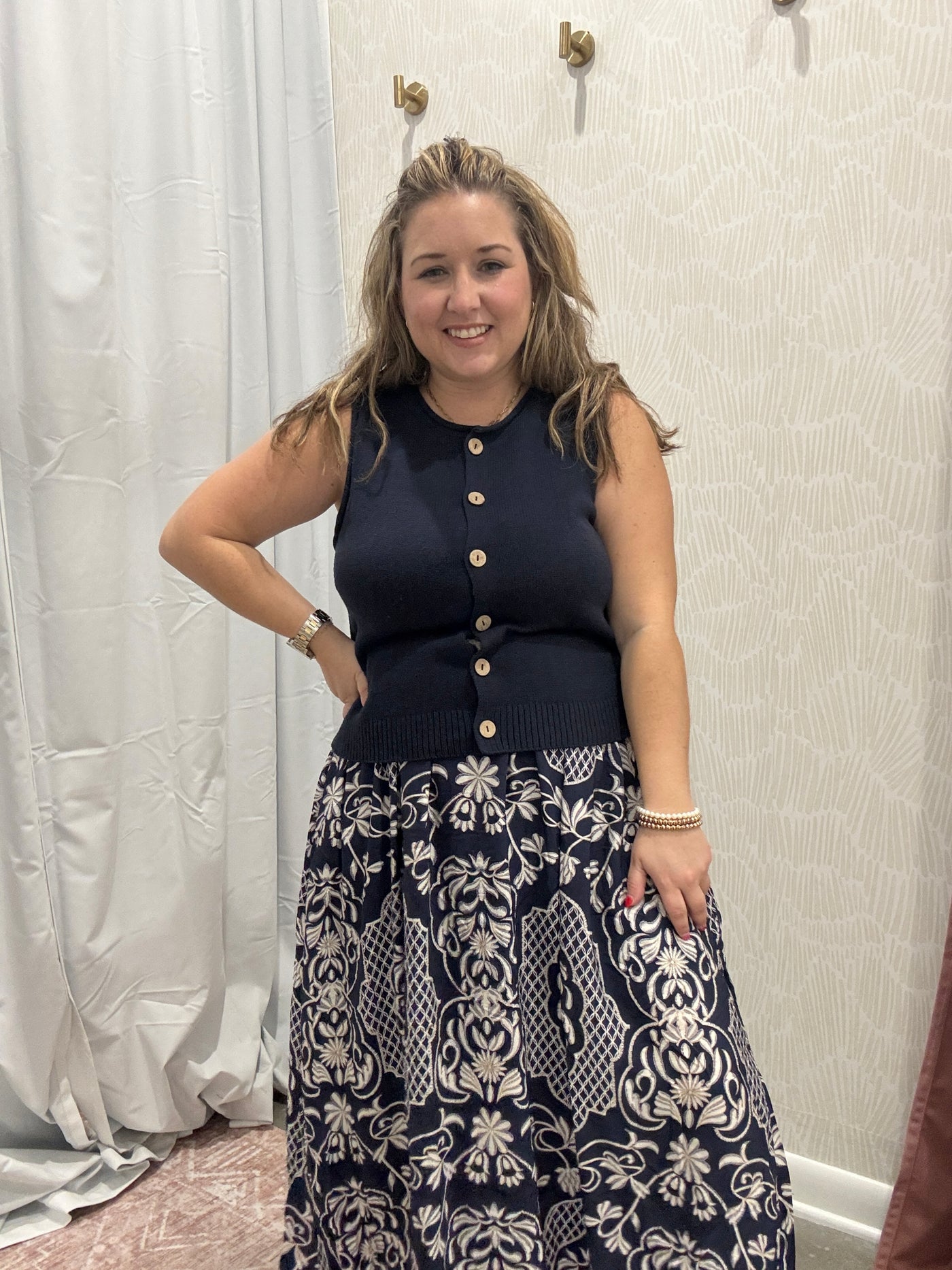 Penny Damask Midi Dress