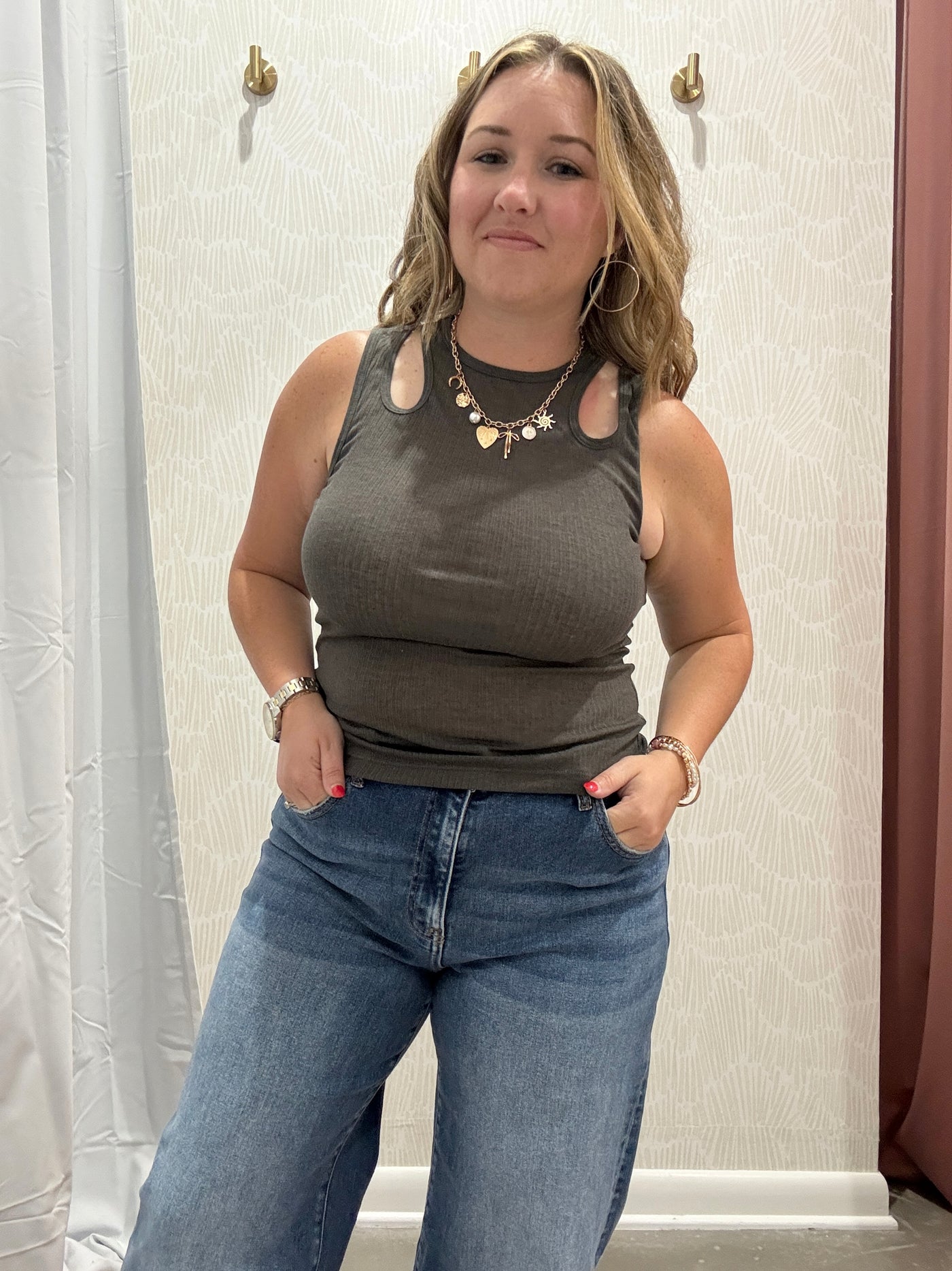 Tucker Cut Out Tank | Charcoal