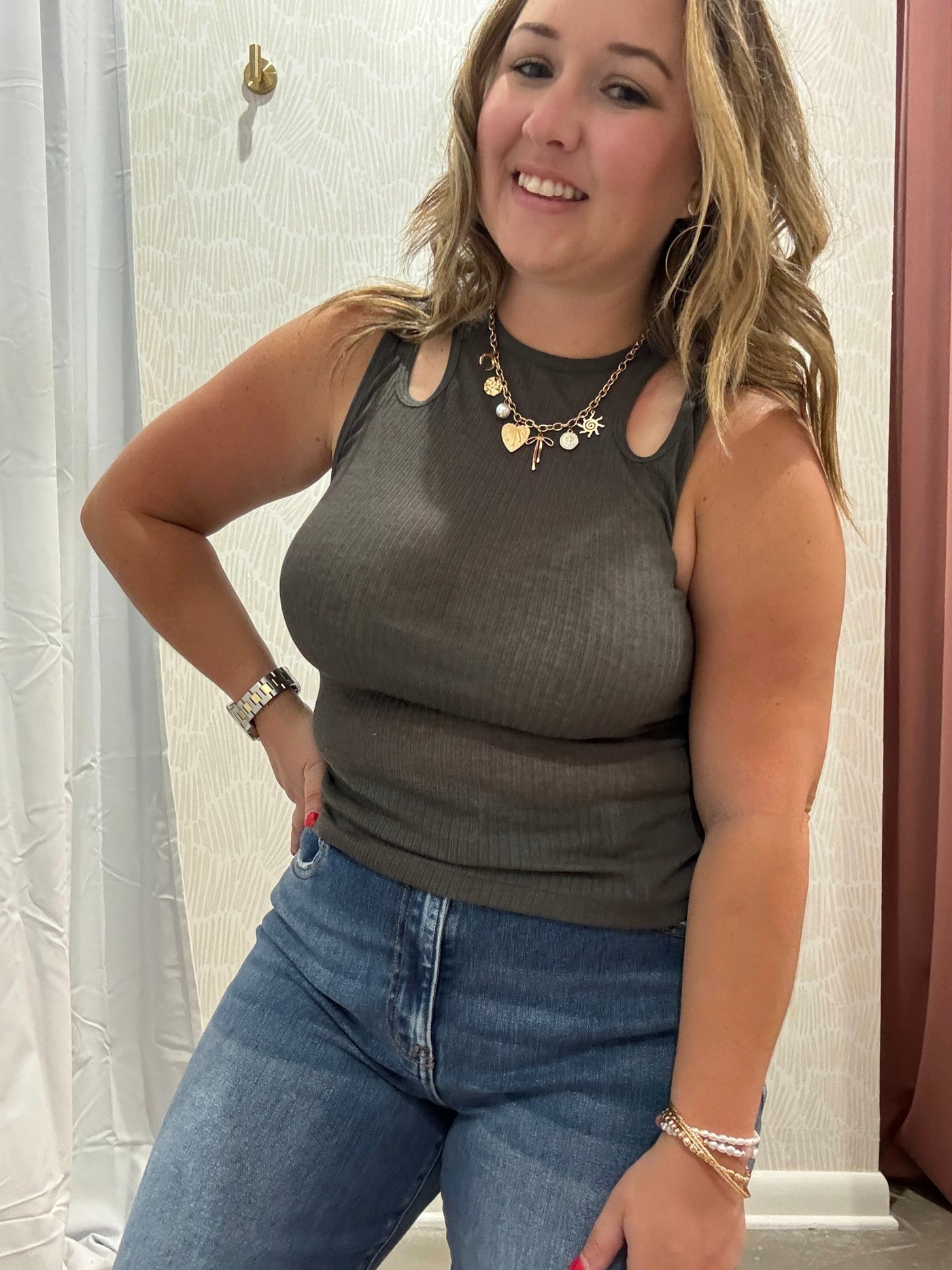 Tucker Cut Out Tank | Charcoal