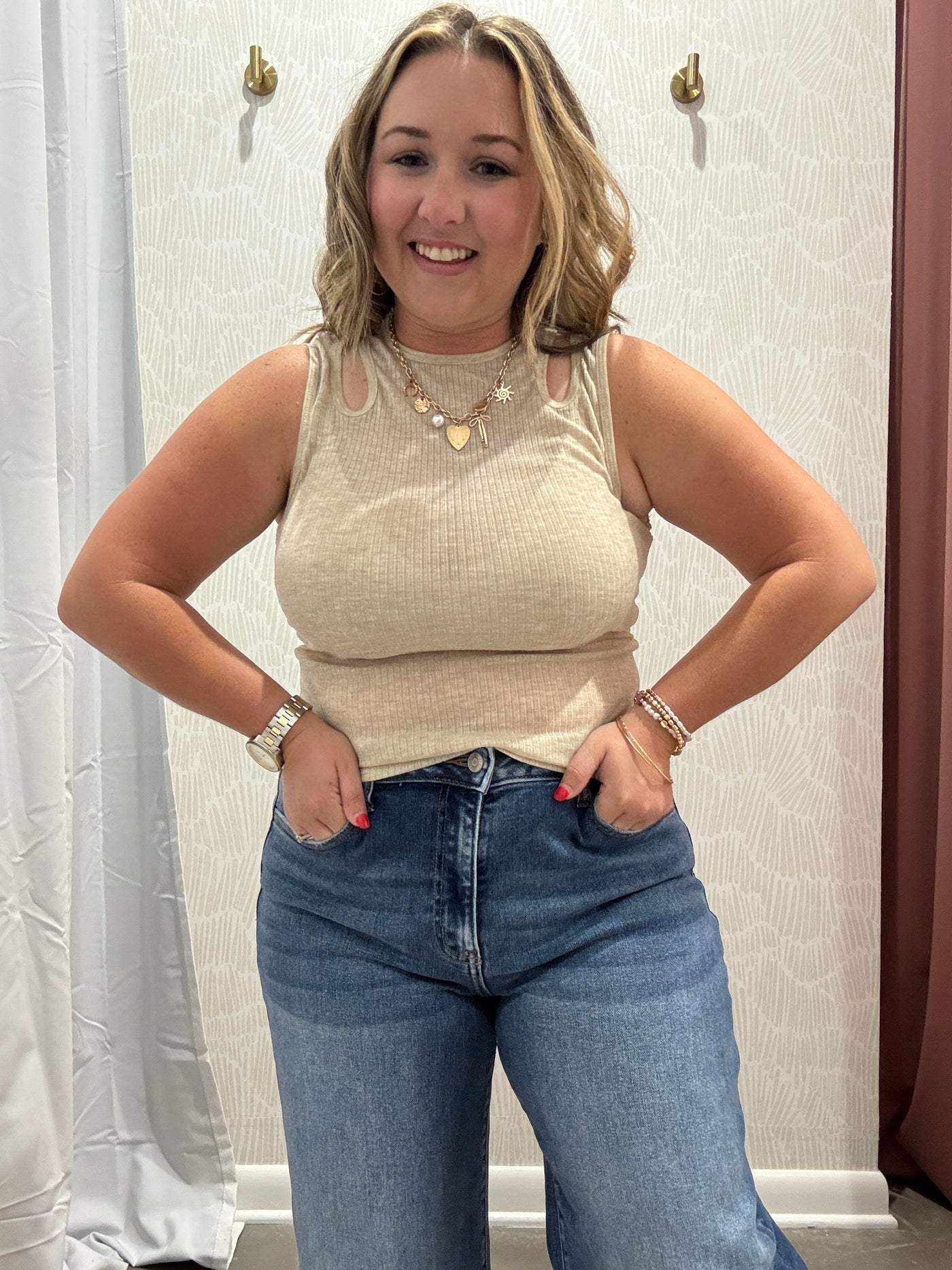 Tucker Cut Out Tank | Oatmeal