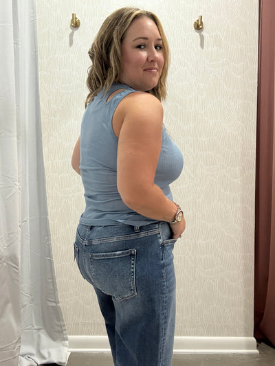 Tucker Cut Out Tank | Denim Blue