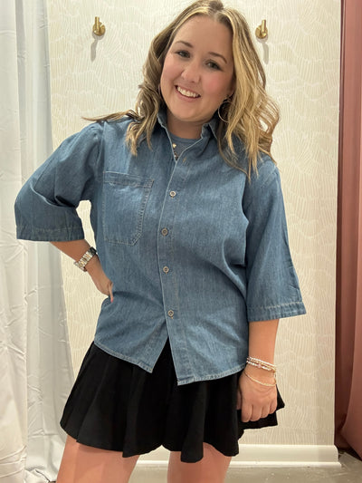 Brooke Washed Denim Top
