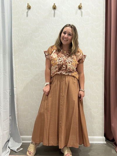 Allie Button Down Midi Skirt