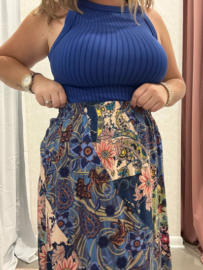 Ellis Mixed Print Maxi Skirt