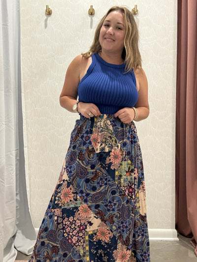 Ellis Mixed Print Maxi Skirt