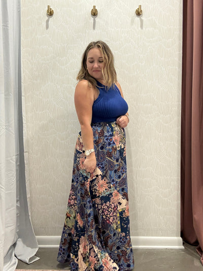 Ellis Mixed Print Maxi Skirt