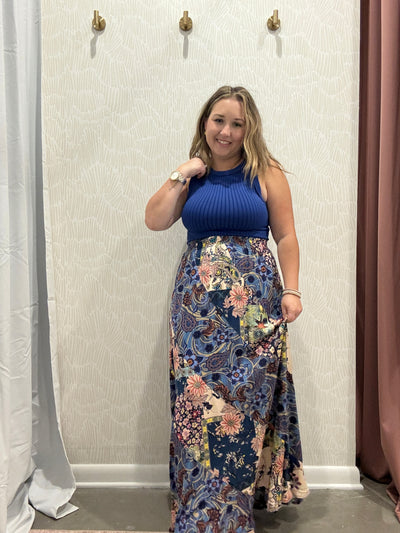 Ellis Mixed Print Maxi Skirt