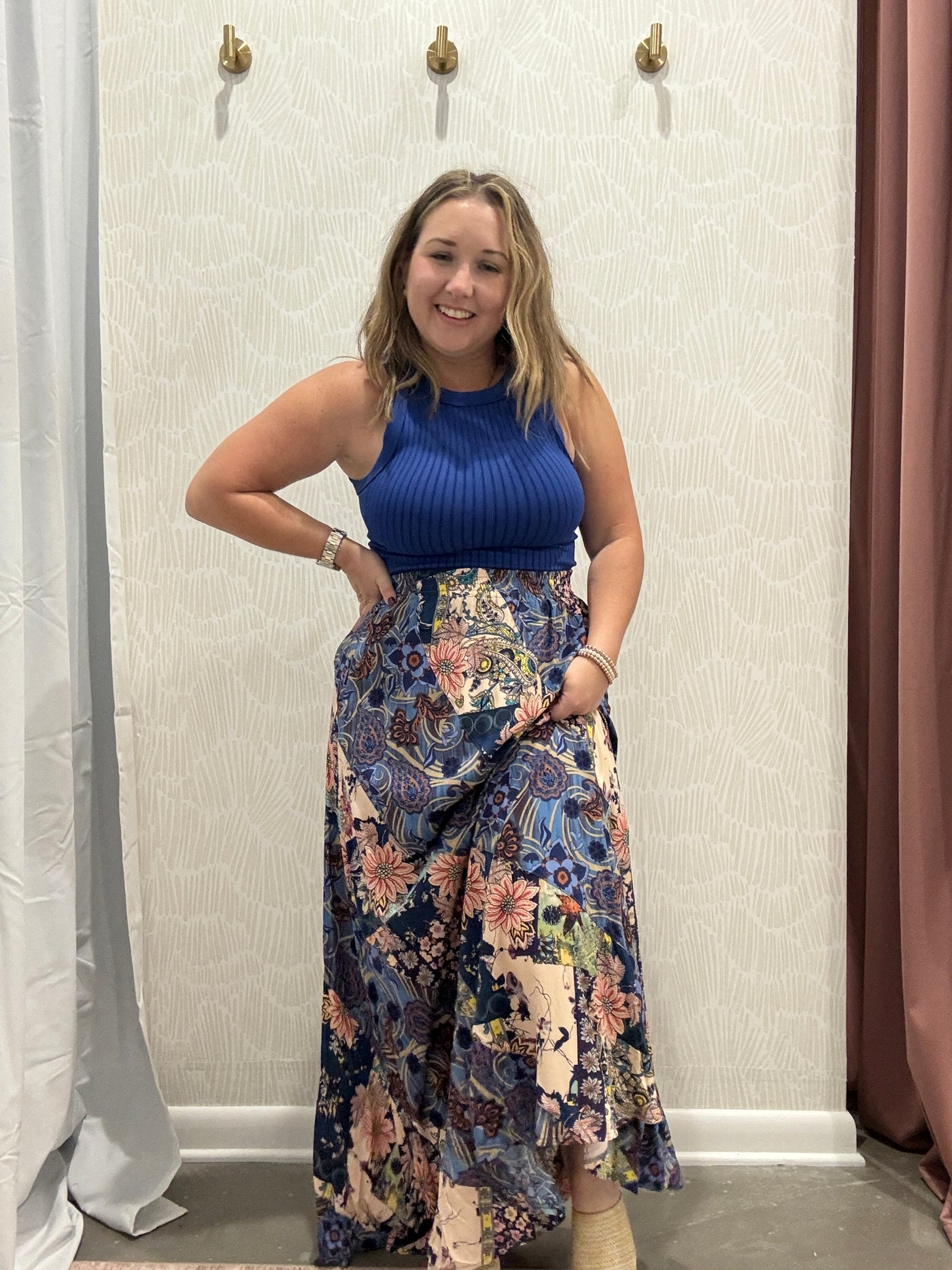 Ellis Mixed Print Maxi Skirt