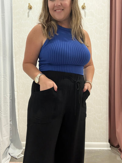 Frayed Cropped Wide Leg Pants