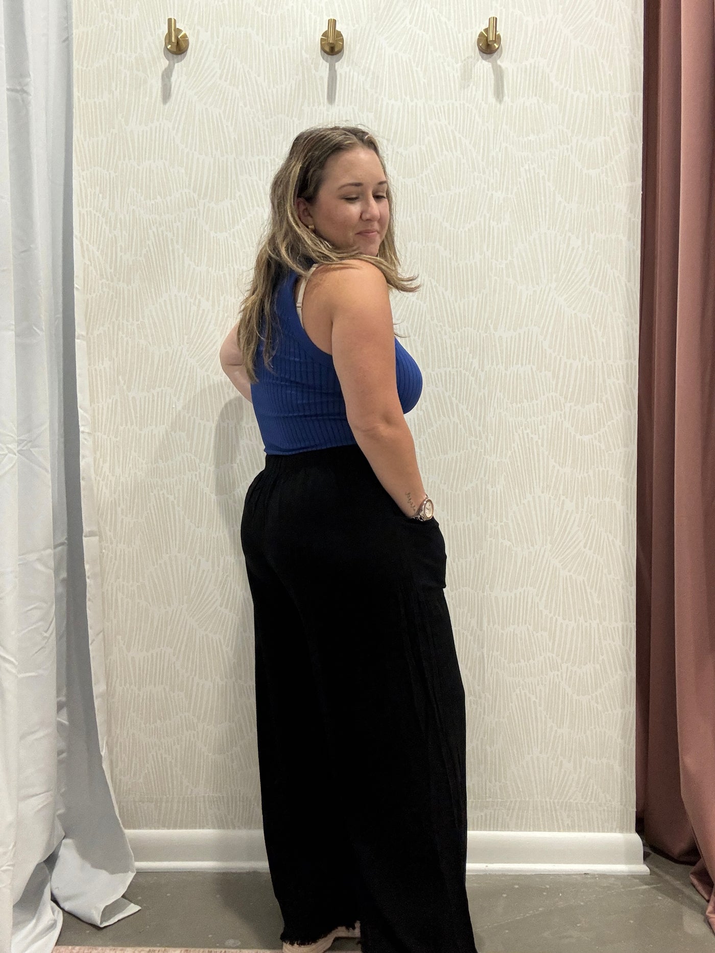 Frayed Cropped Wide Leg Pants