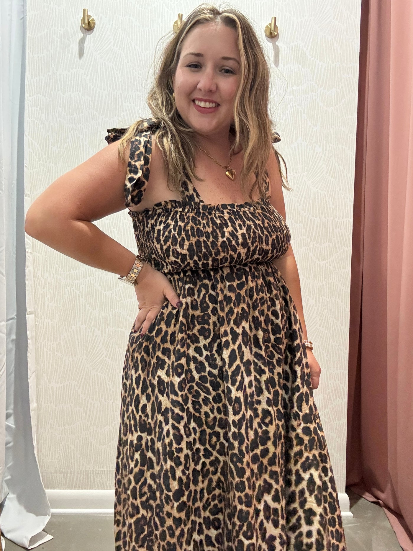 Lily Leopard Midi Dress