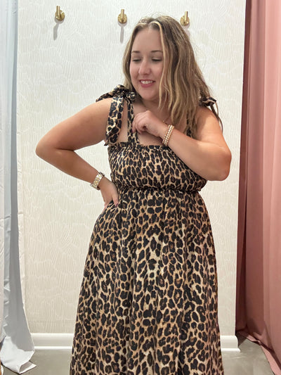Lily Leopard Midi Dress