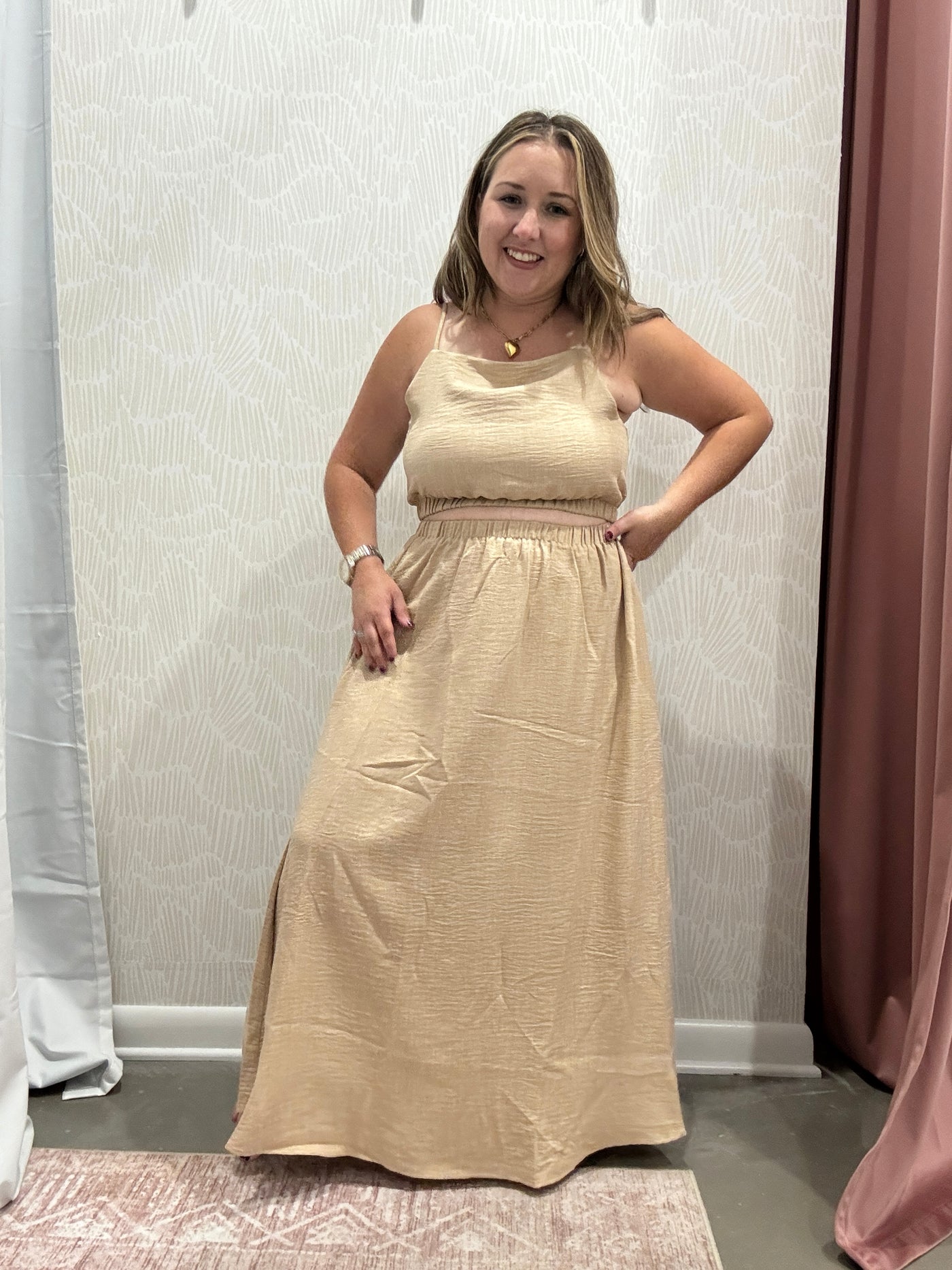 Square Neck Crop Top | Khaki