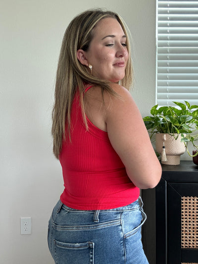Seamless Cropped Tank | Red