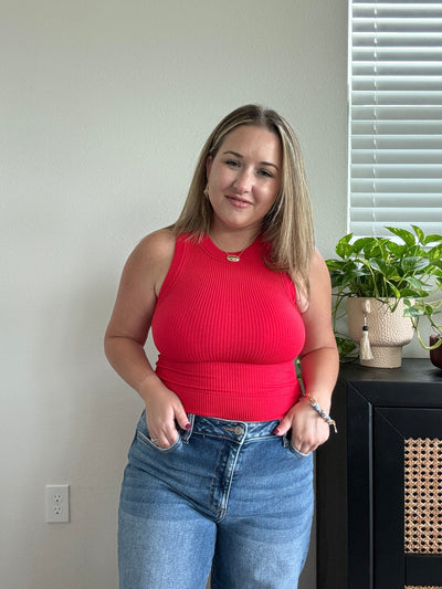 Seamless Cropped Tank | Red