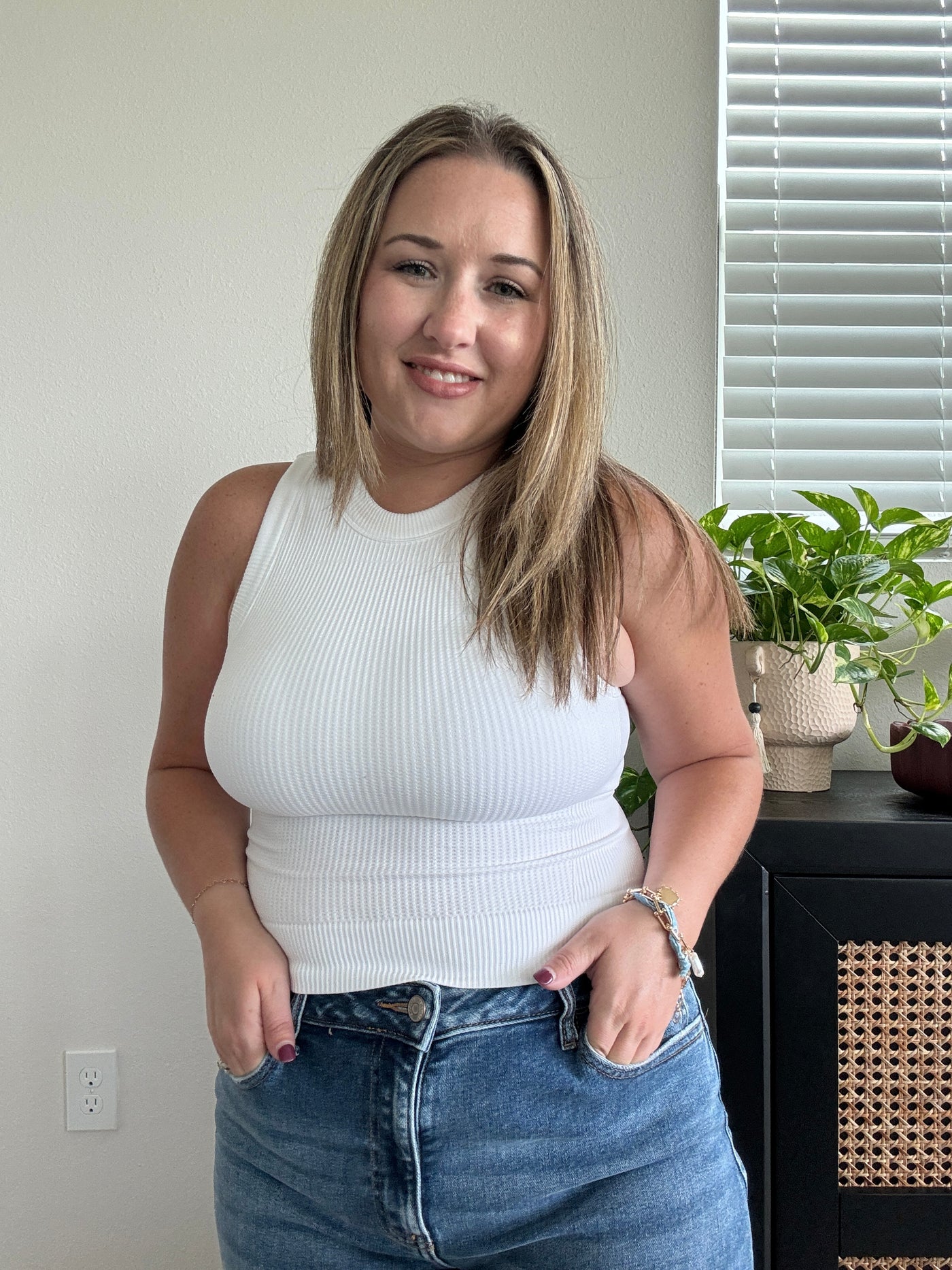Seamless Cropped Tank | White